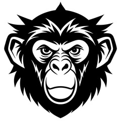 Monkey head icon silhouette vector illustration