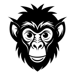 Monkey head icon silhouette vector illustration