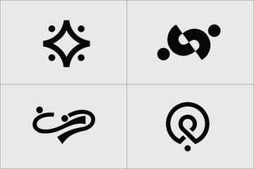 modern and minimalist organization logo template, collection set of simple logo for a nonprofit organization