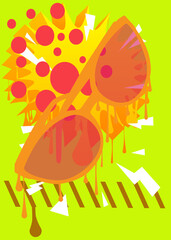 Sunglasses graffiti. Abstract modern street art decoration performed in urban painting style.