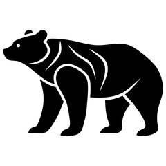 Vector bear silhouette isolated on white background. Bear icon Modern symbol logo design.