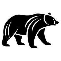 Vector bear silhouette isolated on white background. Bear icon Modern symbol logo design.