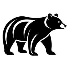 Vector bear silhouette isolated on white background. Bear icon Modern symbol logo design.