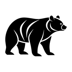 Vector bear silhouette isolated on white background. Bear icon Modern symbol logo design.