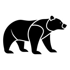 Vector bear silhouette isolated on white background. Bear icon Modern symbol logo design.