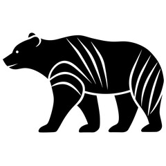 Vector bear silhouette isolated on white background. Bear icon Modern symbol logo design.