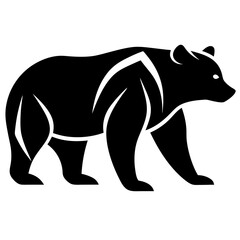 Obraz premium Vector bear silhouette isolated on white background. Bear icon Modern symbol logo design.