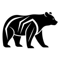 Vector bear silhouette isolated on white background. Bear icon Modern symbol logo design.