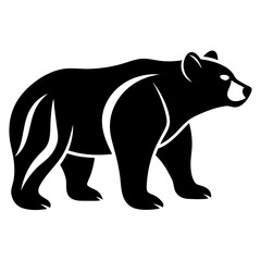 Vector bear silhouette isolated on white background. Bear icon Modern symbol logo design.