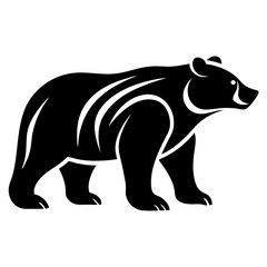 Vector bear silhouette isolated on white background. Bear icon Modern symbol logo design.