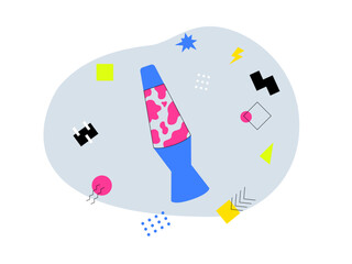 Lava lamp. 90's nostalgia vector illustration