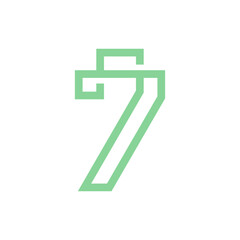 Monogram 7. Number 7. Number 7 design logo. Monogram letter mark 7 logo design. Monogram design vector logo. Monogram number 7 logo design. Simple number 7 monogram. Monogram 7 design logo.