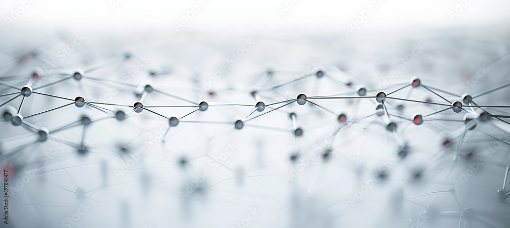 Poster Polygon network structure connect dots and lines. Technology wireless server communication system. Team social linked global digital database. Generative AI technology.