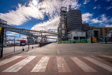 Giant silos at Port of Brisbane, QLD, Australia © Alexander