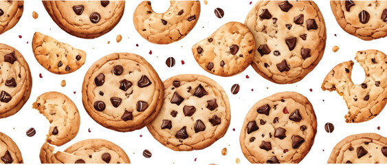 cookies pattern background watercolor style1