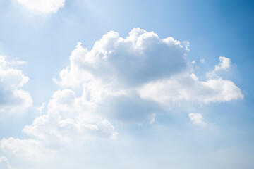 Clouds with blue sky background, cloudy weather and shiny