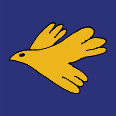 children drawing peace bird illustration