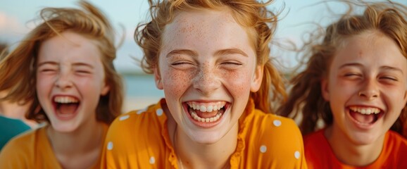 Teenage Girls On A Rooftop Party, Filled With Laughter And Excitement