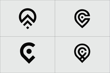 Travel, tourism agency logo design, icons and symbols, 