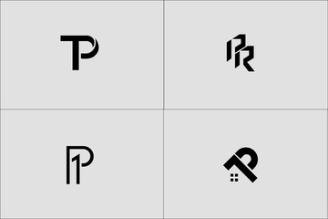 letters P logo design. modern creative monogram icon design, Letters P - logo set,