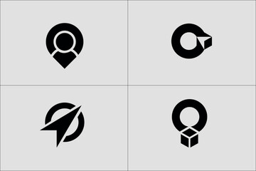 Simple geometric signs collection, creative pin map location logo icon set,  Map Marker Illustration. Destination Symbol. Pointer Logo