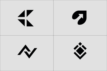 set of creative monogram letter C logo design template, creative letter C logo minimal logo icon set. design for business of luxury, finance or corporate