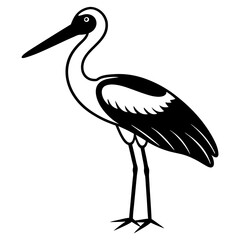 Stork icon silhouette vector illustration
