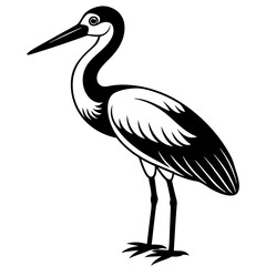 Stork icon silhouette vector illustration