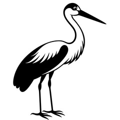 Stork icon silhouette vector illustration