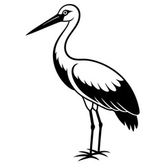 Stork icon silhouette vector illustration