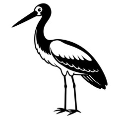 Obraz premium Stork icon silhouette vector illustration