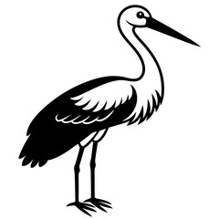 Stork icon silhouette vector illustration
