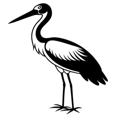 Stork icon silhouette vector illustration