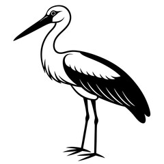 Stork icon silhouette vector illustration