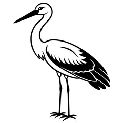 Stork icon silhouette vector illustration