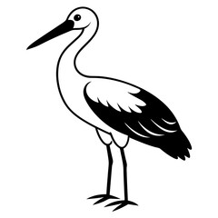Stork icon silhouette vector illustration