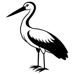 Stork icon silhouette vector illustration