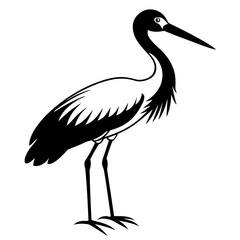 Stork icon silhouette vector illustration