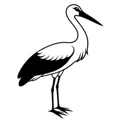 Stork icon silhouette vector illustration