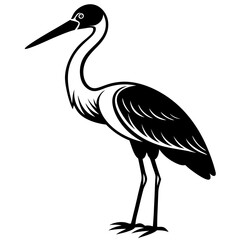 Obraz premium Stork icon silhouette vector illustration