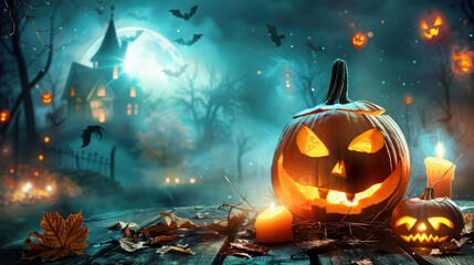 Naklejka premium Halloween Pumpkin Carving Halloween festival events carnival celebration Halloween ideas makeup Wallpaper decorations background