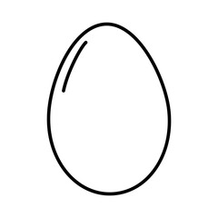 Chicken egg outline Black on white background. Single object in minimalistic style. Logo Icon idea