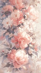 Elegant pastel wallpaper art with floral patterns and soft colors, showcasing a modern design with intricate texture and high resolution