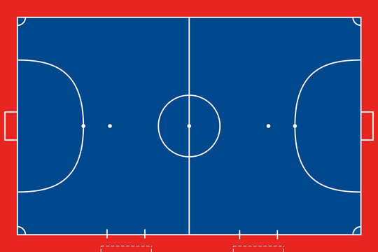 futsal court size and dimension vector illustration