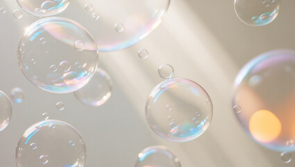 Large Soap Bubble Floating In Air With Others Around It