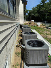 Construction new house has resulted in installation an air conditioners outside to serve needs of...
