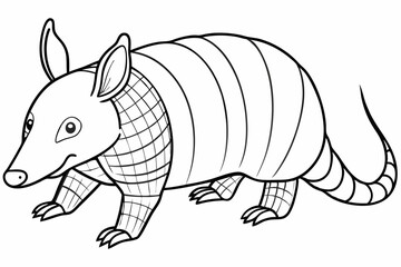 Funny Armadillo Vector Illustration Cartoons, Clipart And Line Art Design on White Background, Funny armadillo vector illustration in cartoon, clipart, and line art styles on a white background.