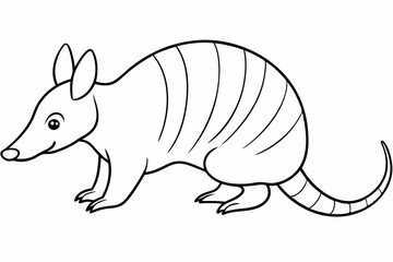 Funny Armadillo Vector Illustration Cartoons, Clipart And Line Art Design on White Background, Funny armadillo vector illustration in cartoon, clipart, and line art styles on a white background.