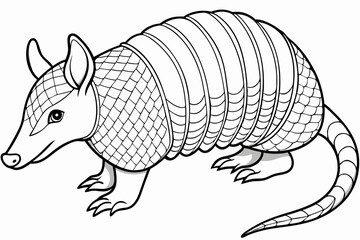Funny Armadillo Vector Illustration Cartoons, Clipart And Line Art Design on White Background, Funny armadillo vector illustration in cartoon, clipart, and line art styles on a white background.