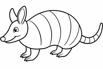 Funny Armadillo Vector Illustration Cartoons, Clipart And Line Art Design on White Background, Funny armadillo vector illustration in cartoon, clipart, and line art styles on a white background.